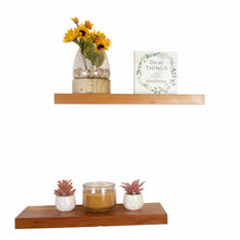 Cargar imagen en el visor de la galería, Floating Shelves, Butcher Block, Spanish Cedar Wood, Straight Edge, 17"