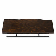 Cargar imagen en el visor de la galería, Rustic Wood Floating Shelves, Distressed Pine in Dark Walnut, 24"