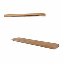 Cargar imagen en el visor de la galería, Rustic Wood Floating Shelves, Distressed Pine in Natural color Poly Sealed, 24"
