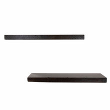 Cargar imagen en el visor de la galería, Rustic Wood Floating Shelves, Distressed Pine in Dark Walnut, 24"