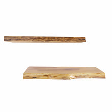 Cargar imagen en el visor de la galería, Cedar Wood Floating Shelves 24in, Live Edge, Poly Sealed (2-pack)