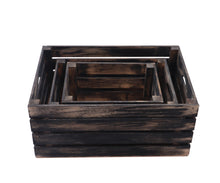Load image into Gallery viewer, Rustic wood crates - Black washed (set of 3)