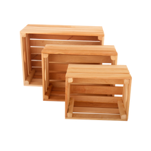 Cargar imagen en el visor de la galería, Natural Cedar Crates for farmhouse style décor (Set of 3)