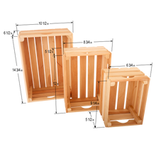Cargar imagen en el visor de la galería, Natural Cedar Crates for farmhouse style décor (Set of 3)