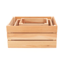 Load image into Gallery viewer, Natural Cedar Crates for farmhouse style décor (Set of 3) with metal Hangers