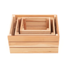 Load image into Gallery viewer, Natural Cedar Crates for farmhouse style décor (Set of 3) with metal Hangers