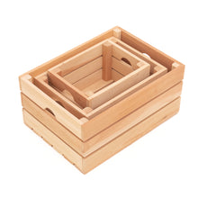 Load image into Gallery viewer, Natural Cedar Crates for farmhouse style décor (Set of 3) with metal Hangers
