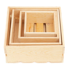 Cargar imagen en el visor de la galería, Cupcake Rustic Wood Crate Stand, Natural, Set of 4