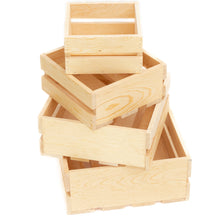 Cargar imagen en el visor de la galería, Cupcake Rustic Wood Crate Stand, Natural, Set of 4