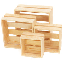 Cargar imagen en el visor de la galería, Cupcake Rustic Wood Crate Stand, Natural, Set of 4