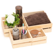 Cargar imagen en el visor de la galería, Cupcake Rustic Wood Crate Stand, Natural, Set of 4