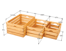 Load image into Gallery viewer, Rustic Wooden Crates - Natural (Set of 3)