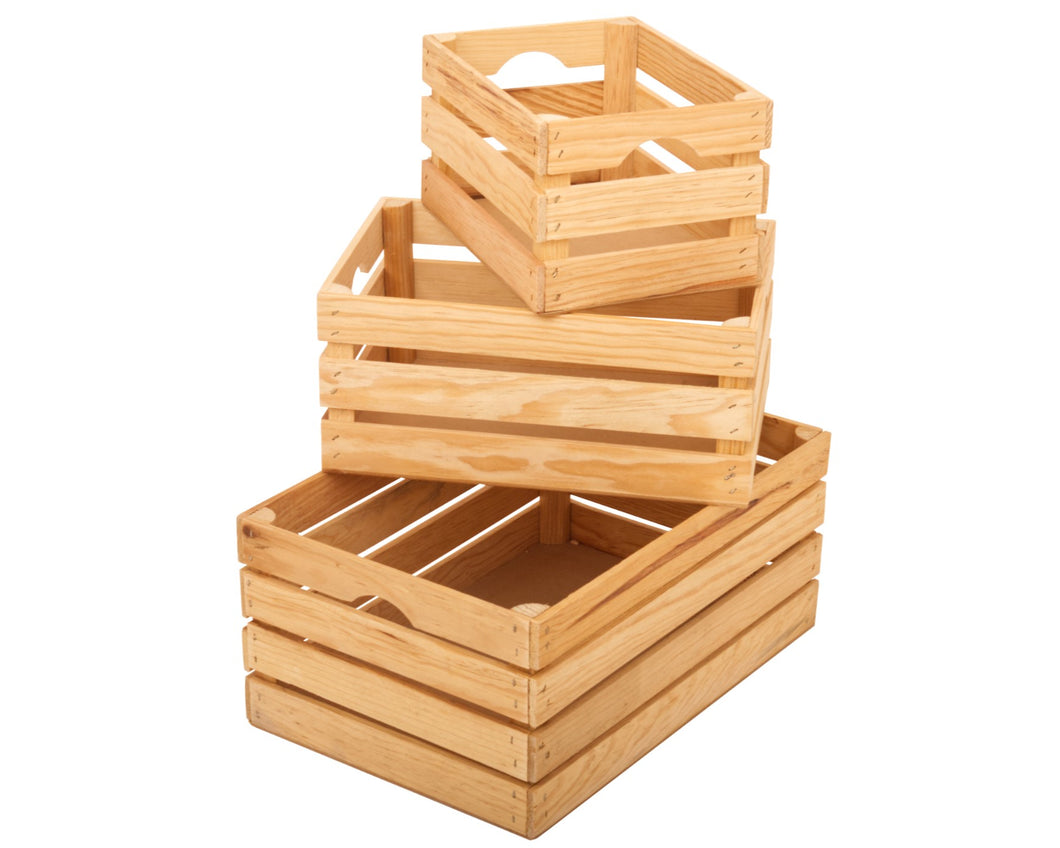 Rustic Wooden Crates - Natural (Set of 3)