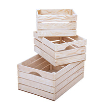 Load image into Gallery viewer, Rustic wood crates - White washed (set of 3)