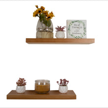 Load image into Gallery viewer, Floating Shelves, Spanish Cedar Wood, Straight Edge, 17&quot;
