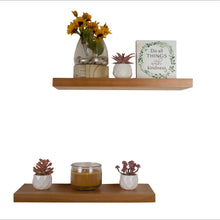 Load image into Gallery viewer, Floating Shelves, Spanish Cedar Wood, Straight Edge, 17"