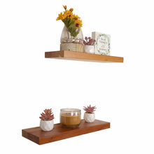 Load image into Gallery viewer, Floating Shelves, Butcher Block, Spanish Cedar Wood, Straight Edge, 17&quot;
