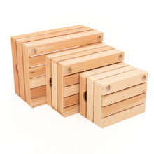 Load image into Gallery viewer, Natural Cedar Crates for farmhouse style décor (Set of 3) with metal Hangers
